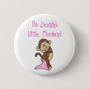 Badge Rond 5 Cm Le petit singe du papa rose