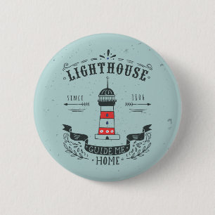 Badge Rond 5 Cm Le phare me guident l'affiche à la maison