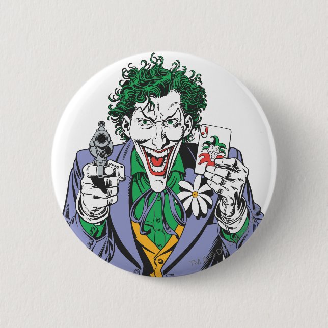 Badge Rond 5 Cm Le pistolet Joker Points (Devant)