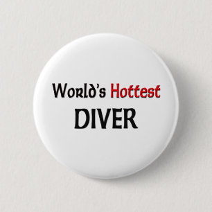 Badge Rond 5 Cm Le plongeur le plus chaud des mondes