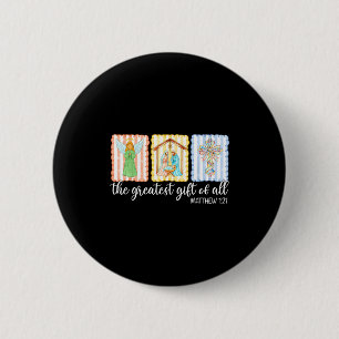 Badge Rond 5 Cm Le plus beau cadeau de Noël Nativité Jésus