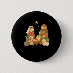 Badge Rond 5 Cm Le plus beau cadeau de tous Crèche Jésus