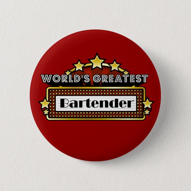 Badge Rond 5 Cm Le plus grand barman du monde (Devant)