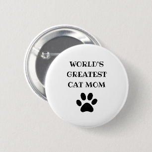 Badge Rond 5 Cm Le plus grand chat maman texte personnalisé person