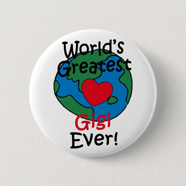 Badge Rond 5 Cm Le plus grand coeur de Gigi du monde (Devant)