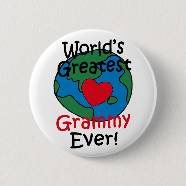 Badge Rond 5 Cm Le plus grand coeur de Grammy du monde (Devant)