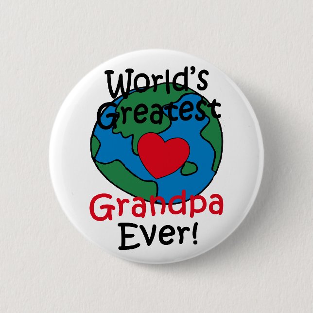 Badge Rond 5 Cm Le plus grand coeur du grand-papa du monde (Devant)
