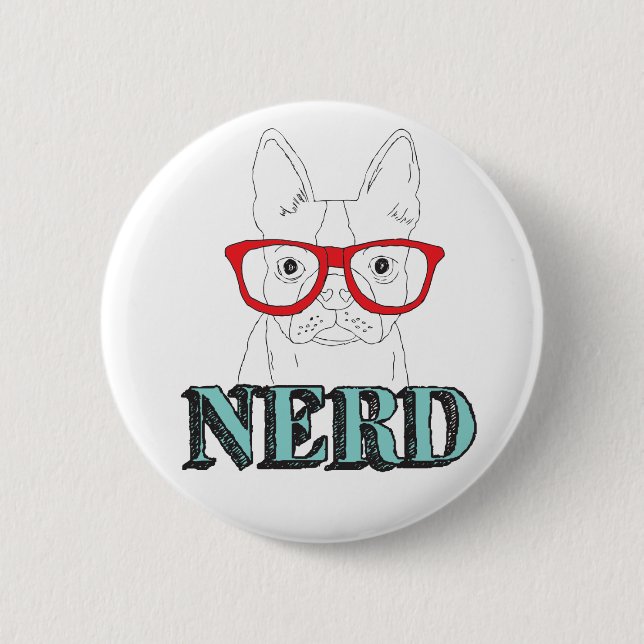 Badge Rond 5 Cm Le plus intelligent Boston Terrier Noir et Blanc C (Devant)