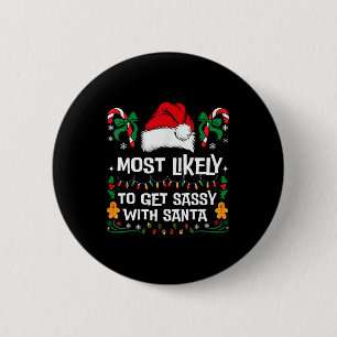 Badge Rond 5 Cm Le Plus Probable À Obtenir Sy Avec Père Noël Match
