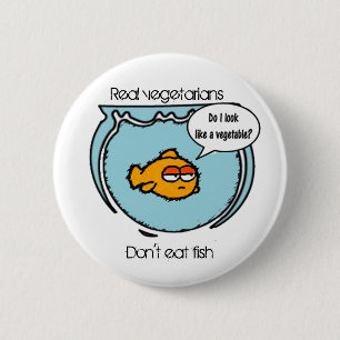 Badge Rond 5 Cm Le poisson n'est pas bouton végétarien