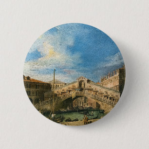 Badge Rond 5 Cm Le pont du Rialto du Sud par Canaletto