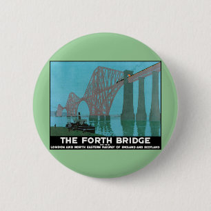 Badge Rond 5 Cm Le pont Forth - Chemin de fer du Nord-Est