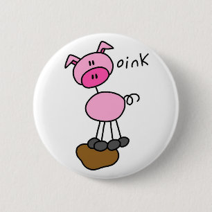 Badge Rond 5 Cm Le porc indique krouik-krouik le T-shirts et les