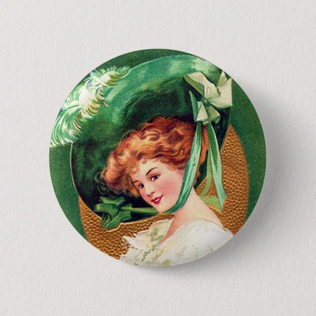 Badge Rond 5 Cm Le port du bouton vert (Devant)