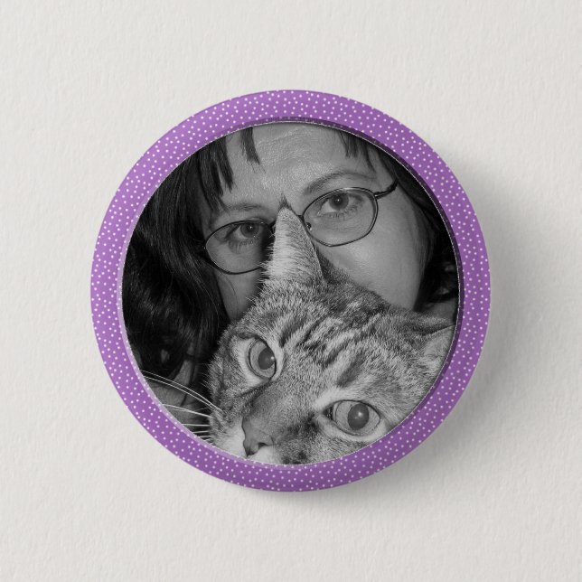 Badge Rond 5 Cm le pourpre tachette le cadre (Devant)