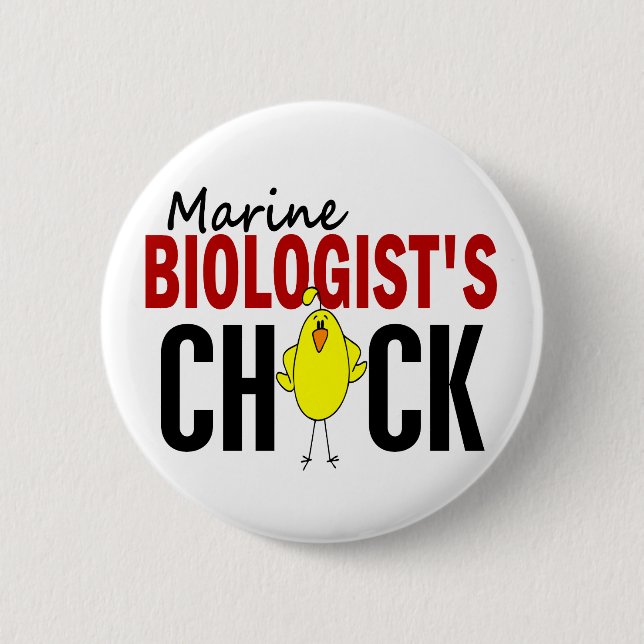 BADGE ROND 5 CM LE POUSSIN DU BIOLOGISTE MARIN (Devant)