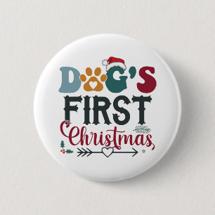 Badge Rond 5 Cm Le premier Noël du chien