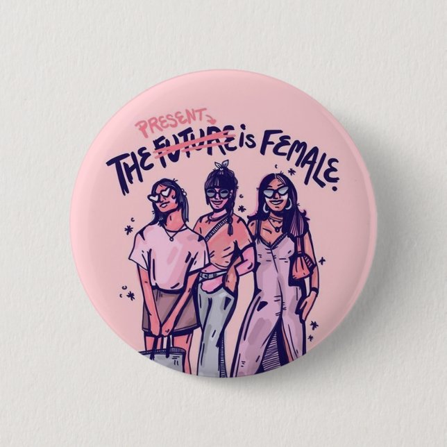 Badge Rond 5 Cm Le présent est l'avenir (Devant)