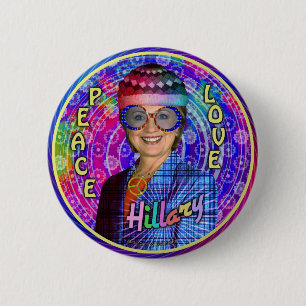 Badge Rond 5 Cm Le Président 2016 de Hillary Clinton Hippie