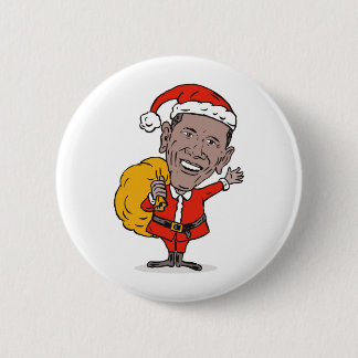 Badge Rond 5 Cm Le Président américain Barack Obama le père noël