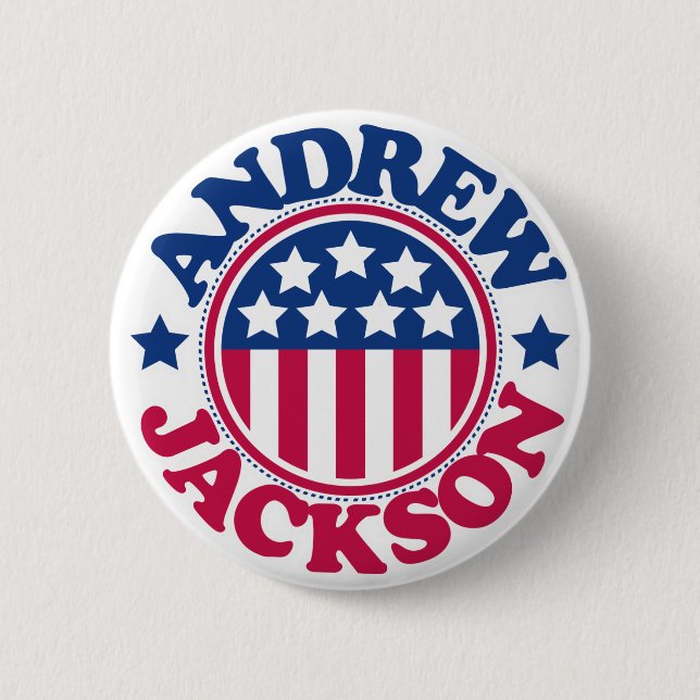 Badge Rond 5 Cm Le Président Andrew Jackson des USA (Devant)
