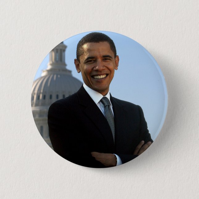 Badge Rond 5 Cm Le Président Barack Obama (Devant)