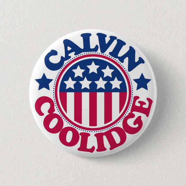 Badge Rond 5 Cm Le Président Calvin Coolidge des USA (Devant)