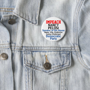 Badge Rond 5 Cm Le président de l'opposition Pelosi Blue Democrat