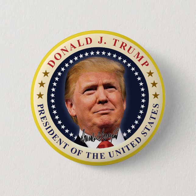 Badge Rond 5 Cm Le Président Donald Trump Inauguration Souvenir (Devant)