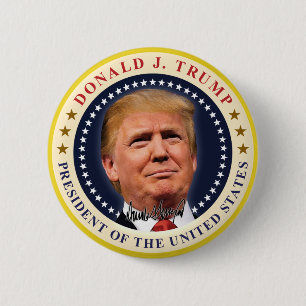 Badge Rond 5 Cm Le Président Donald Trump Inauguration Souvenir