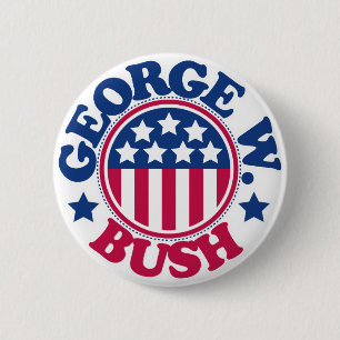 Badge Rond 5 Cm Le Président George W Bush des USA