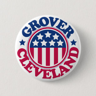 Badge Rond 5 Cm Le Président Grover Cleveland des USA
