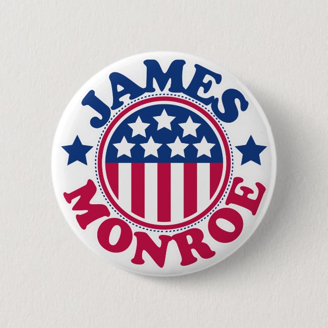 Badge Rond 5 Cm Le Président James Monroe des USA (Devant)