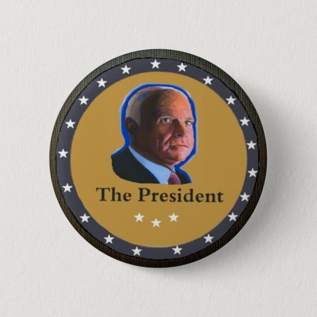 Badge Rond 5 Cm Le président : John McCain (Devant)