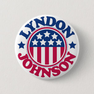 Badge Rond 5 Cm Le Président Lyndon Johnson des USA