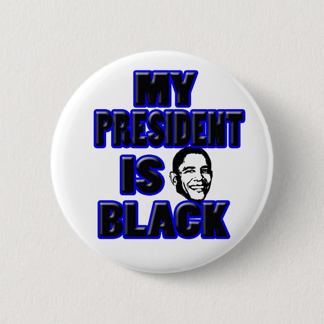 Badge Rond 5 Cm Le Président noir Button d'Obama (Devant)