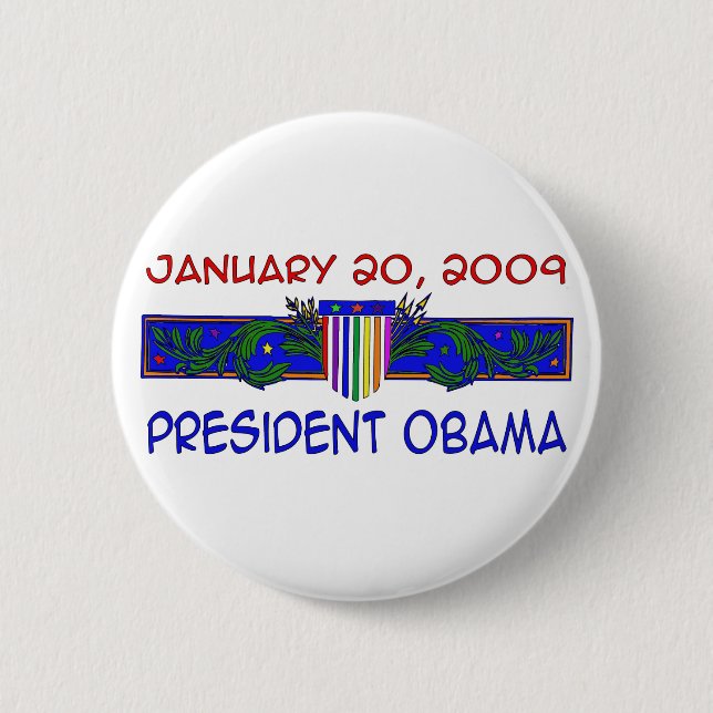 Badge Rond 5 Cm Le Président Obama (Devant)