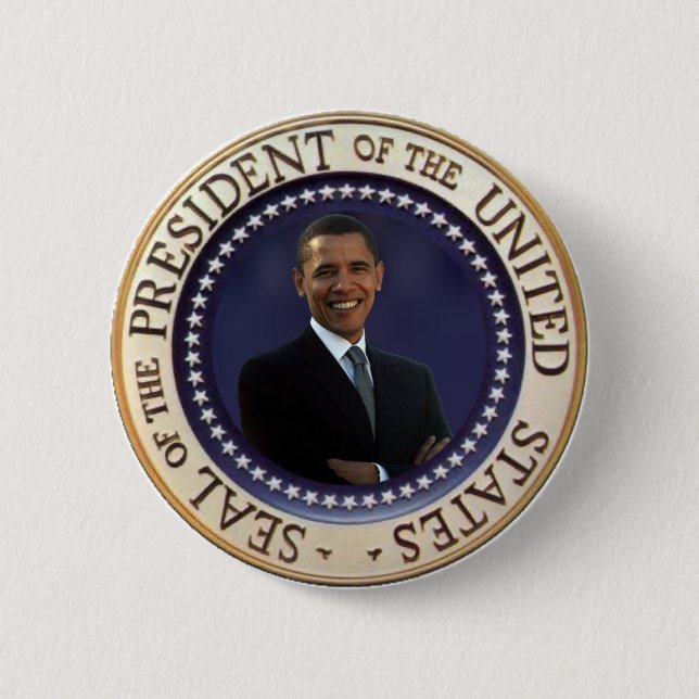 Badge Rond 5 Cm Le Président Obama (Devant)