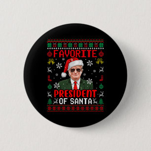 Badge Rond 5 Cm Le Président Préféré De Père Noël Xmas Trump Fier