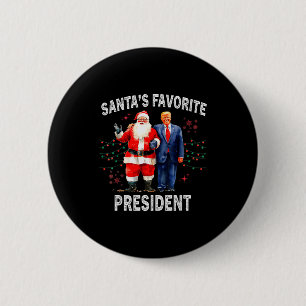 Badge Rond 5 Cm Le président préféré du Père Noël Drôle Trump