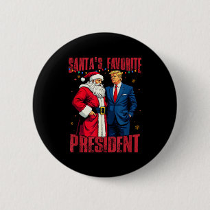 Badge Rond 5 Cm Le président préféré du Père Noël Noël Trump 47e P