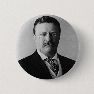 Badge Rond 5 Cm Le président Theodore Roosevelt Portrait