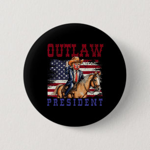 Badge Rond 5 Cm Le président Trump Cowboy Trump 2024 condamné Felo