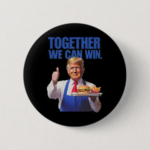 Badge Rond 5 Cm Le président Trump fait des frites