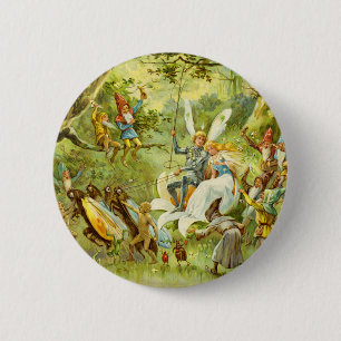 Badge Rond 5 Cm Le Prince des fées et Thumbelina