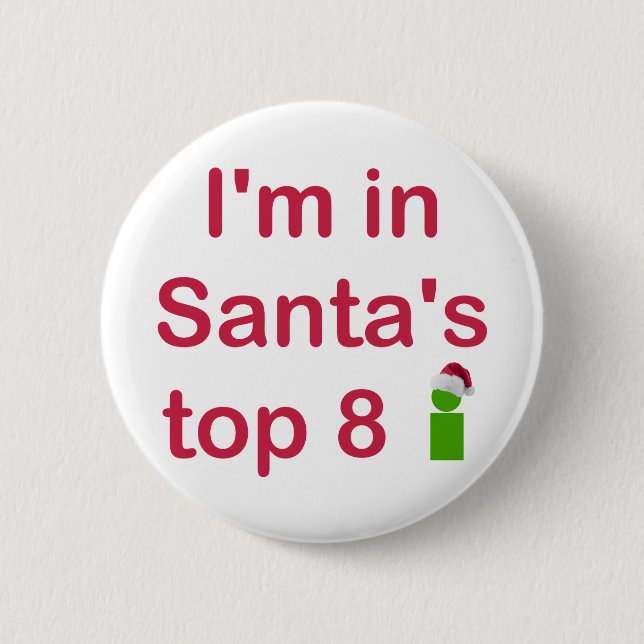 Badge Rond 5 Cm Le principal 8 de Père Noël (Devant)