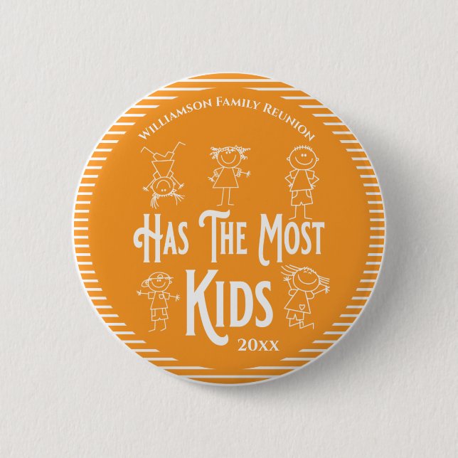 Badge Rond 5 Cm Le Prix Family Reunion A Le Plus D'Enfants (Devant)
