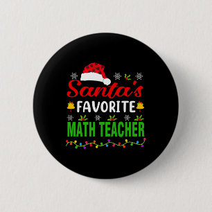 Badge Rond 5 Cm Le professeur de mathématiques préféré du Père Noë