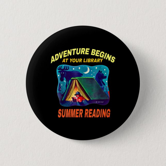Badge Rond 5 Cm Le programme de lecture estivale : l'aventure comm (Devant)