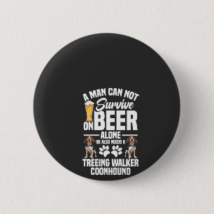 Badge Rond 5 Cm Le propriétaire de Treeing Walker Coonhound a égal